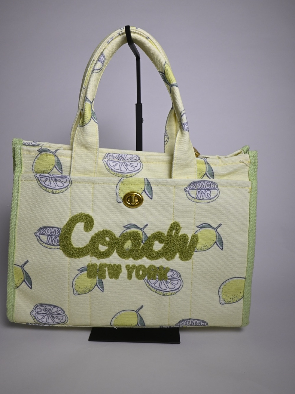 Lemon Print Small Tote Bag in Lemon Yellow